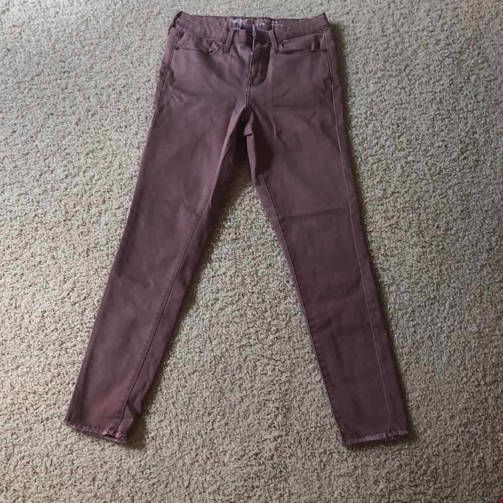 high rise blush skinny jeans